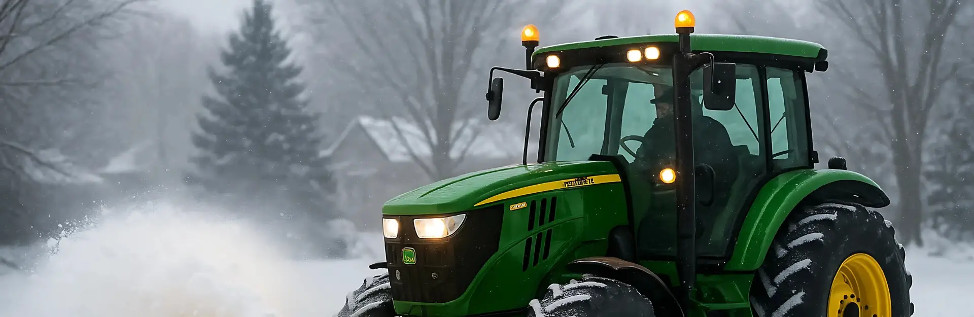 Un tracteur de déneigement dans un climat hivernal. Un tracteur de déneigement dans un climat hivernal.